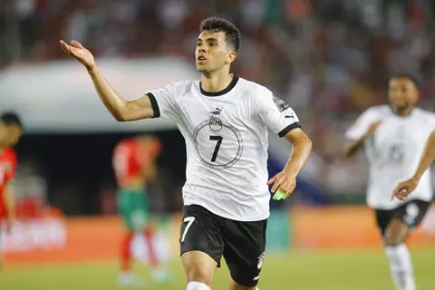 محمود صابر يسجل هدفه الأول مع منتخب مصر في ودية نيجيريا